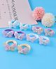 Pine Kids Hair Rubber Bands  with Butterfly Applique Free Size Pack of 10 - Light Blue
