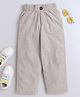 Aww Hunnie Woven Side & Back Pockets Detailed Ribbed Trousers - Beige