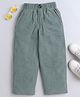 Aww Hunnie Woven Side & Back Pockets Detailed Ribbed Trousers - Green