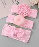 Bonfino Headbands with Bow & Floral Applique Free Size Pack of 3 - Pink