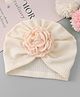 Bonfino Headbands with Floral Applique Free Size - Cream
