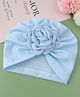 Bonfino Headbands with Floral Applique Free Size - Light Bluwe