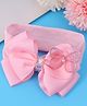 Bonfino Free Size Headband With Bow & Butterfly Applique - Pink