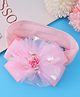 Bonfino Free Size Headband With Bow & Floral Applique - Pink