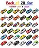 ADKD Friction Powered Mini Metal Pull Back Cars for Kids, Gift for Collectors & Kids- Pack of Random 28 Car (Model, Color & Design May Vary)