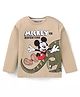 Babyoye Disney Single Jersey Knit Full Sleeves T-Shirt With Front & Back Mickey Mouse & Friend Graphics - Tan