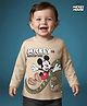 Babyoye Disney Single Jersey Knit Full Sleeves T-Shirt With Front & Back Mickey Mouse & Friend Graphics - Tan