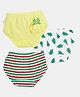 Plan B Pack Of 3 Cotton Christmas Theme Printed Panties - White Green & Yellow