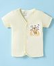 OHMS Single Jersey Knit Half Sleeves Jhabla with Bear Print - Cream