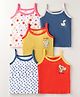 OHMS Single Jersey Knit Singlet Sleeves Slips With Animal Floral & Heart Print Pack of 5 - Multicolor