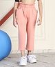 Mini & Ming Fleece Solid Winter Trousers With Heart Shaped Pockets - Salmon Pink