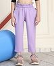Mini & Ming Fleece Solid Winter Trousers With Heart Shaped Pockets - Purple