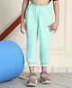 Mini & Ming Fleece Ribbed Detailed Solid Winter Trousers With Draw Cord - Pastel Blue