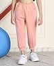 Mini & Ming Fleece Ribbed Detailed Solid Winter Trousers With Draw Cord - Salmon Pink