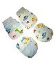 Akinos Kids Cotton Animals & Alphabets Printed Coordinating Mittens & Booties Set - Light Blue