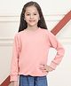 Mini & Ming Fleece Full Sleeves Solid Sweatshirt - Salmon Pink