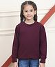 Mini & Ming Fleece Full Sleeves Solid Sweatshirt - Wine