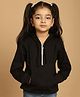 Mini & Ming Full Sleeves Solid Hoodie - Black