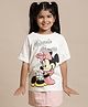 Kidsville Mickey & Friends Featuring Half Sleeves Minnie Mouse Printed Tee -Off White