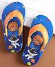 Cute Walk by Babyhug Slip on Flip Flops with Space Theme - Blue