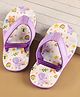 Cute Walk by Babyhug Flip Flops with Back Strap Closure & Elephant Print - Lilac