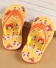 Cute Walk by Babyhug Slip On Flip Flops with Animal Print - Yellow