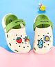 Cute Walk by Babyhug Clogs with Back Strap Closure & Bear Applique - Green