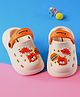 Cute Walk by Babyhug Clogs With Backstrap Closure Burger Lion & Dino Appliques - White