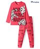 Honeyhap Marvel Single Jersey Knit Full Sleeves Night Suit With Avengers Graphics - Red