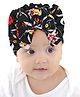 Babymoon Floral Printed Bow Cap - Black