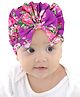 Babymoon Floral Printed Bow Cap - Purple