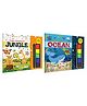 JUNGLE and OCEAN -Fingerpainting and Colouring Art : Art Activity Book for Children, Fun Colouring and Painting Art book with Thumbprint Art and Craft book | Pack of 2 Art and Craft Books