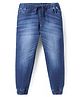Pine Kids Woven Full Length Washed Denim Joggers - Blue