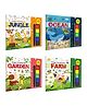 JUNGLE, OCEAN, GARDEN and FARM - Fingerpainting and Colouring Art : Art book for children, Coloring Activity Book, Thumbprint Art and Craft book for Toddlers|  Pack of 4 Art and Craft Books