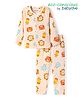 Babyoye 100% Cotton Knit With Eco Jiva Finish Full Sleeves Night Suit With Animal Print - Peach