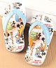 Cute Walk by Babyhug Disney Slip On Flip Flops with Mickey Mouse Print - Light Blue