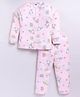 Nottie Planet Cotton Knit Full Sleeves Animals Printed Coordinating Shirt & Pajama Set - Pink