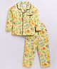Nottie Planet Cotton Knit Full Sleeves Animals & Birds Printed Coordinating Shirt & Pajama Set - Yellow