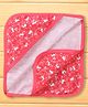 OHMS Interlock Knit Hooded Towel & Wrappers with Bunny Print L 79 x B 69 cm - White & Red