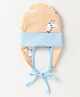 OHMS Interlock Knit Tie Knot Cap with Birds Print Mustard - Diameter 10 cm