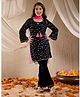Pspeaches Full Sleeves Sequins & Lace Embellished Kurta & Pant Set With Dupatta - Navy Blue