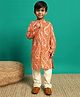 READIPRINT Cotton Full Sleeves Paisleys Printed Kurta Pyjama Set - Orange