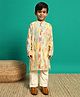 READIPRINT Full Sleeves Leaves Printed Kurta With Pyjama Set - Cream
