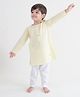 Tiber Taber Cotton Full Sleeves Striped Kurta Pyjama Set - Yellow