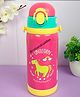Cots and Cuddles Unicorn Design Double Cap Stainless Steel 450ml Water Bottle for Kids (Pink)