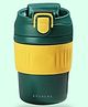 Cots and Cuddles Travel Glass Mug with Lid and Silicone Sleeve - 350ml - Hot and Cold (Green)