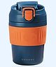 Cots and Cuddles Travel Glass Mug with Lid and Silicone Sleeve - 350ml - Hot and Cold (Blue)