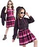 Ollington St. 100% Cotton Printed Frock & Full Sleeves Zipper Hoodie - Black & Wine