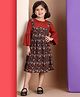 BaawRi Bell Sleeves Floral Printed A Line Dress - Rust Orange