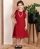 BaawRi Georgette Sleeveless Frills Detailed Dress - Maroon